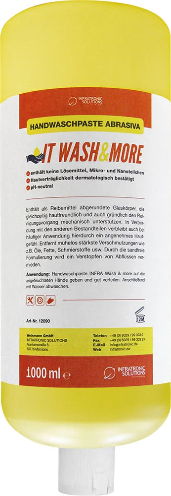 Spendersystem für Handwaschpaste – Hygienespender IT 1000 AW Euro-2 weiß inkl. 6x 1 Liter "Wash&more" Handwaschpaste